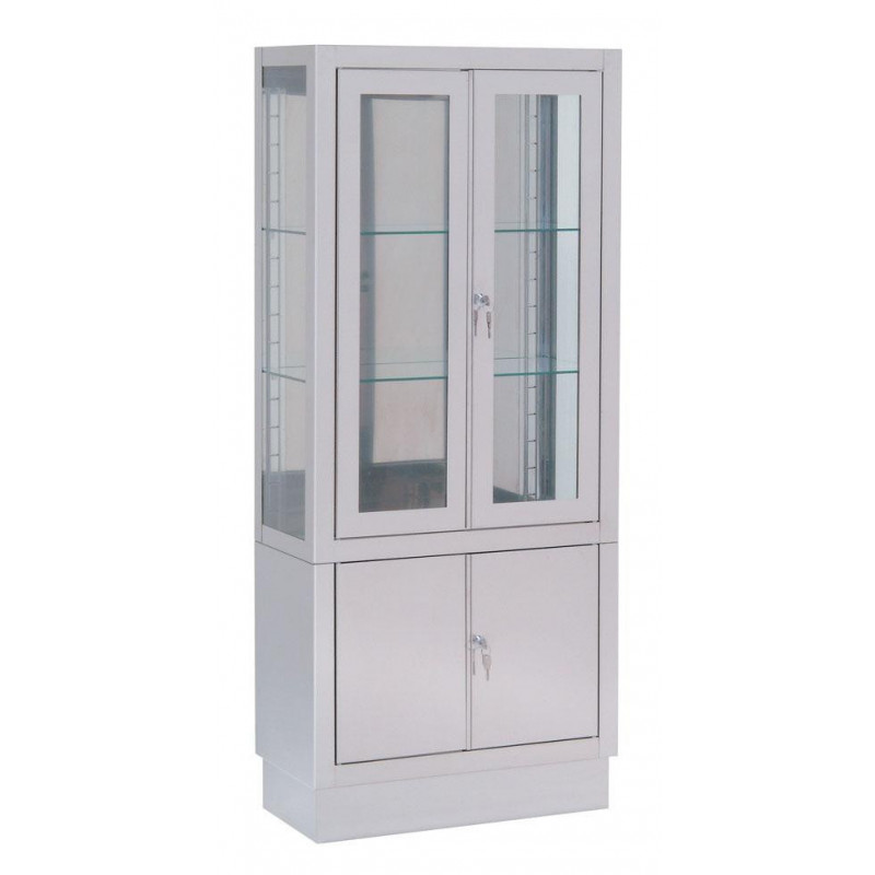 Vitrina Pie 4 Puertas Inox. 60X30X140