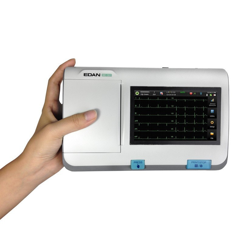 Electrocardiógrafo SE-301 EDAN con pantalla táctil
